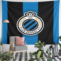 Club Brugge KV Football Club Crest Crown 1891 Blue Black Stripes Wall Tapestry Soccer Fan Decor for Bedroom Man Cave Gift 75x90cm(29x35in) white