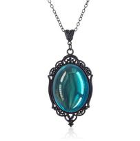 Gothic Star Dust Necklace With Embossed Crystal Pendant For Women AQ4750 black