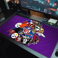 National Football League Mouse Pad Large Gaming Table Cushion Nonslip Laptop Tablet Big Mousepad Xxl Mat Mini Pc Playmat With Lock Edge 30cmx60cm(11.8x23.6inch) gray