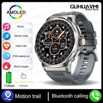 2026 Naujas GPS Lauko Sporto Išmanusis Laikrodis Vyrams AMOLED Ekranas NFC Žibintuvėlis Širdies Ritmas Atsparus Vandeniui Bluetooth Skambutis 750mAh Sportas Fitness Vyriškas Išmanusis Laikrodis silicone belt