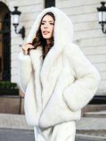 Hot-selling imitation fur fox fur coat medium and long women's clothing hooded thickened warm fur coat L balta