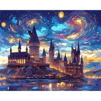 GATYZTORY Acrylic Painting By Numbers For Adults With Frame 60x75cm Starry Sky Castle Modern Wall Art Picture By Numbers For Diy 65x50cm Diy Frame