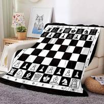 Chess Game Flannel Blanket Throw Blanket Soft Warm Sofa Bed Camping home Decor Unique Christmas Gift C926632 80cmx120cm white