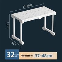 Expandable Cabinet Storage Rack Adjustable Width Cabinet Storage Layer  Kitchen 37-48x24x32cm