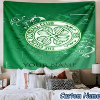 Custom Name Celtic Football Club Crest Printed Tapestry, for Bedroom,Livingroom, dormitory, Large Wall Decor, Fabric Decor Fan Birthday Gifts 150cmx200cm