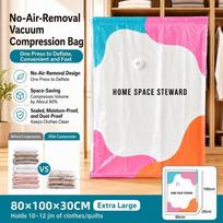 No Pump Vacuum Storage Bag Large Capacity Dust-proof Clothing Seal Bag Press & Seal Space Saving Seal Compression Bag