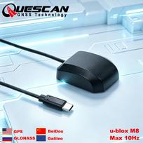 QUESCAN USB-C Type C GPS Receiver for Android Windows M8N 10Hz Ublox M8 GPS GLONASS Galileo BeiDou GNSS Antenna Receiver QU33NCL 1