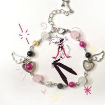 Matching Angel Dust and Husk Bracelets white