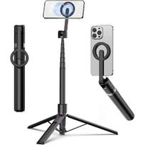 TONEOF 68  Magnetic Aluminum Phone Tripod Selfie Stick for iPhone & Android 68" juoda