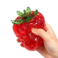 Strawberry Stress Ball Toy Creative Strawberry No Rebound Squeeze Fidget Toy Asmr Sensory Stress Relief Toys beige