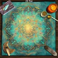 Colorful Mandala Flower of Life Tarot Tablecloth with Celestial Energy & Astral Altar Cloth For Tarot Mat Divination Decor 75x75cm