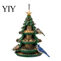 Winter Bird Feeding Supplies Christmas Snowman Hanging Feeder, Resin Decorative Wild Weatherproof Festive Feeder Gift Ornament for Garden Yard Christmas Tree black