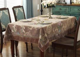 Thick Chenille Tassel Tablecloth European Dust Proof Rectangular Dining Table Cover Round Coffee Table Cloth 90x140cm