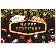 Casino Night Backdrop Poker Card Birthday Photo Background Party Decor Banner 47.2x31.5inch/120*80cm
