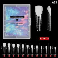 120PCS Poly Builder Gel Nail Forms Dual Tips Fast Mold Extension for Salon Quality DIY Manicure A21