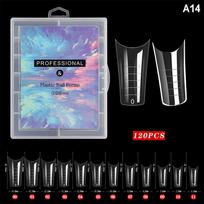 120PCS Poly Builder Gel Nail Forms Dual Tips Fast Mold Extension for Salon Quality DIY Manicure A14