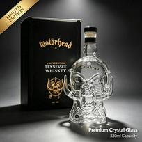 Crystal Glass Motorhead‑Style Skull Whiskey Decanter Liquor Bottle Home Bar Decor Gift for Rock Fans Whiskey Lovers