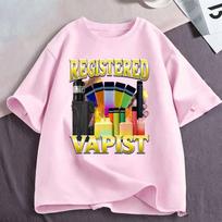 Registered Vapist Funny Vaping Meme Smoking T-Shirt Women Fashion Cotton Casual Short Sleeve T-shirts Streetwear XXXL black