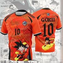 Hot Selling Japanese Anime Dragon Ball Adult Football Shirts Wukong Anime Children's Sports 3D T-shirts 3XL black