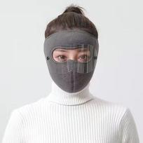 Windproof Anti Dust Full Face Mask Hat Cycling Ski Breathable Masks Eye Shield Hd Anti Fog Goggles Hood Cover Winter Warm Cap gray