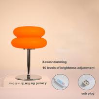 Bedroom Bedside Lamp Creamy Style Table Lamp USB Plug Tri Color Dimming Living Room Study Atmosphere Light