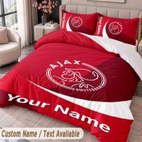 Ajax Amsterdam Printed Bedding Set Custom Name Text 1 Duvet Cover 2 Pillowcases For Bedroom 180cmx210cm
