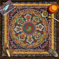 Tibetan-Style Ethnic Pattern Tarot Tablecloth / Altar Cloth / Divination Table Cover / Tarot Mat / Home Decor 100X150CM