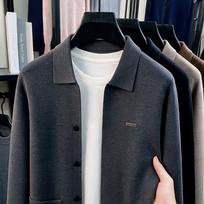 Men S Casual Old Money Style Buttoned Cardigan Sweater 3XL pilka