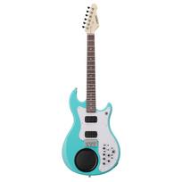 VOX APC-2 Guitar with Built-in Amplifier, Rhythm Machine, Built-in Effector, Travel Guitar, Battery Operated, Aqua Green