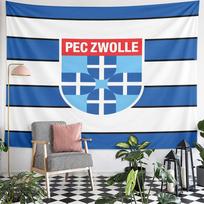 PEC Zwolle Football Club Crest Wall Tapestry Blue White Striped Fan Art Decor for Bedroom Man Cave Gift 75x90cm(29x35in) blue