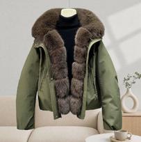 Hot-selling short cotton clothes winter new imitation fox fur down cotton-padded clothes women's loose pie overcome outside XXL