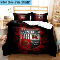 Brentford Football Club Crest 3PCS Print Bedding Set, Includes A Duvet Cover and Two Pillowcases for Bedroom, Dormitory, Suitable for All Seasons 135cmx200cm