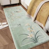 Long bedside runner rug / non-slip lamb-fleece floor mat for bedroom or living room 60x160cm