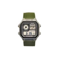 CASIO Unisex YOUTH Black Watch AE-1200WH-1C(Watch3--) Steel Block Nylon Army Green gray