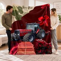 Flannel Fleece Blanket with Massey Ferguson Design, Soft Lightweight Throw for Bed Sofa Travel 80cmx120cm