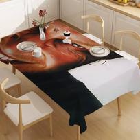 DJ A-Aphex T-Twins Home Tablecloths Dining Decoration And Rectangular Table Accessories Waterproof Cloth Anti-stain 90x140 cm brown