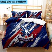 Crystal Palace Crest Design 3PCS Print Bedding Set, Includes A Duvet Cover and Two Pillowcases for Bedroom, Dormitory, Suitable for All Seasons 135cmx200cm gray
