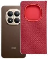 Oem Dėklas su dangteliu Xiaomi Redmi NOTE 15 PRO PLUS 5G Luna Book Carbon raudonas
