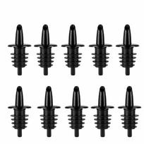 10Pcs Black Bottle Pourer Dust Cap Covers Flow Pourer Precise Liquor Pour Spout  Restaurants without cap