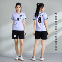 Men Women Volleyball Uniform Set Quick Dry Breathable Team Training Jersey Shorts 7512B Women Light Purple K3 Black Pants XXXL white