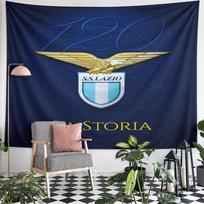 SS Lazio 120 Anniversary Golden Eagle Crest Navy Wall Tapestry Serie A Soccer Fan Decor for Bedroom Man Cave Gift 100x150cm(39x59in)