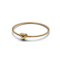 New Hot Selling 925 Silver Heart-Shaped Buckle Snake Chain,Sparkling Zircon Original Bracelet,Women's Fashionable Luxury Jewelry 19cm beige