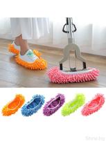 Floor Dust Mop Slipper Set: 5pcs Microfiber Chenille Covers - Washable Reusable for Dust Hair Removal - Home Office Cleaning for Women Men