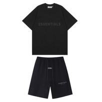 ESSENTIALS FOG Short Sleeve T-Shirt Shorts Set Men Women Casual Streetwear S black