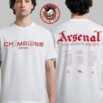 Arsenal Champions Squad 2026 Premier League Champions Two Sided T-Shirt S white