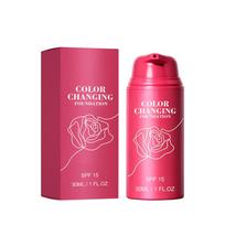Temperature-sensitive liquid foundation: blends seamlessly with the skin, providing a smooth, delicate, and long-lasting finish that is easy to apply 30ml pink