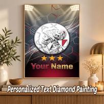 Ajax Amsterdam Custom Name Text 5D Diamond Painting Kit DIY Full Drill Diamond Art Decoration 30cmx30cm gray