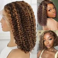 Wig, European, American front lace African hot-selling small roll wig lace headgear wig spot 28inch