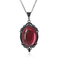 Gothic Star Dust Necklace With Embossed Crystal Pendant For Women AQ4749 black