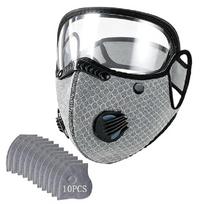 Sport Protective Mask Breathable Dust Mask with Adjustable Goggles & 10Pcs Filter Outdoor Cycling Mask Windproof Full Face Cover